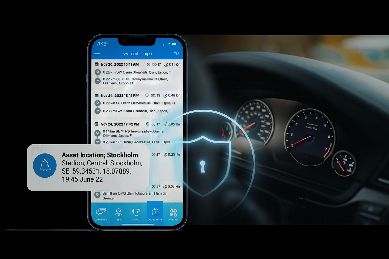 Smartcarmov OBD com painel de veículo